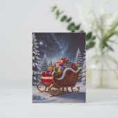 Santa kommt. feiertagspostkarte (Stehend Vorderseite)