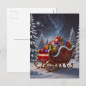 Santa kommt. feiertagspostkarte (Vorne/Hinten)