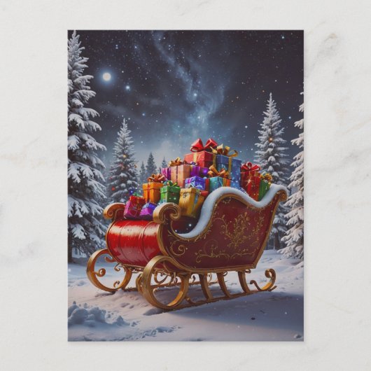 Santa kommt. feiertagspostkarte (Vorderseite)