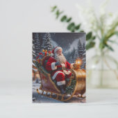 Santa kommt. feiertagspostkarte (Stehend Vorderseite)