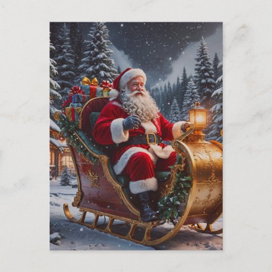 Santa kommt. feiertagspostkarte (Vorderseite)