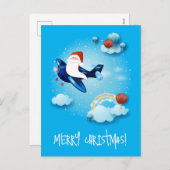 Santa kommt feiertagspostkarte (Vorne/Hinten)