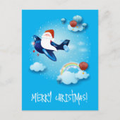 Santa kommt feiertagspostkarte (Vorderseite)