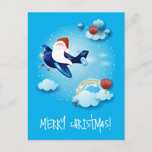 Santa kommt feiertagspostkarte (Vorderseite)