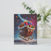 Santa kommt. feiertagspostkarte (Stehend Vorderseite)