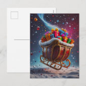 Santa kommt. feiertagspostkarte (Vorne/Hinten)