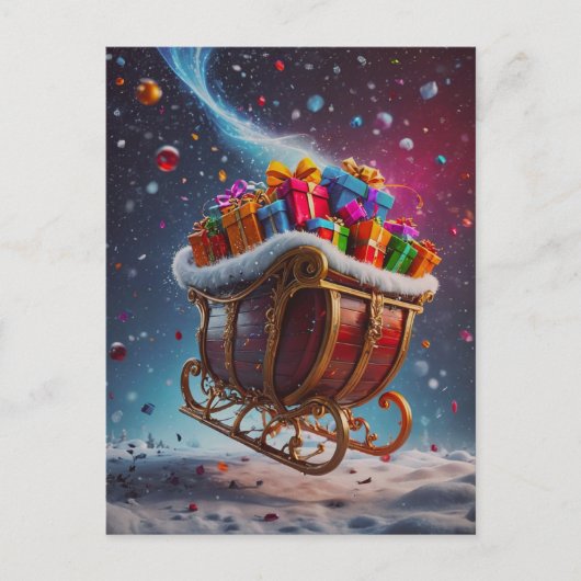 Santa kommt. feiertagspostkarte (Vorderseite)