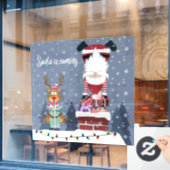 Santa kommt fensteraufkleber (Café-Fenster)