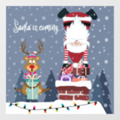 Santa kommt fensteraufkleber (Blatt)