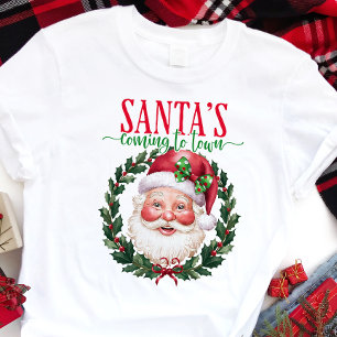 Santa kommt in die Stadt Klassisches Weihnachten Tri-Blend Shirt