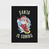 Santa kommt mit dem Snowboard