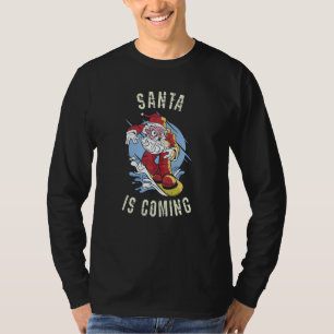 Santa kommt mit dem Snowboard T-Shirt