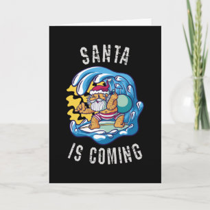 Santa kommt mit dem Surfbrett Karte