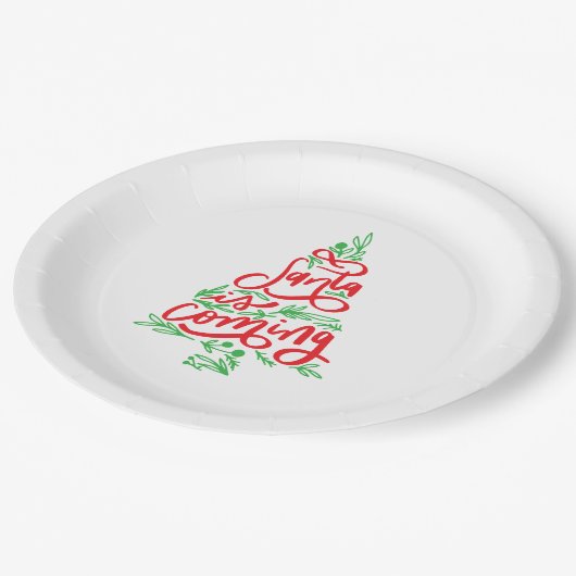 Santa kommt pappteller (Schrägansicht)