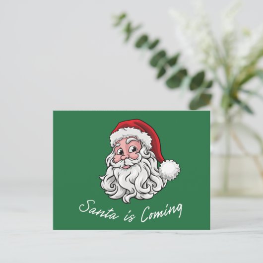 Santa kommt postkarte (Stehend Vorderseite)