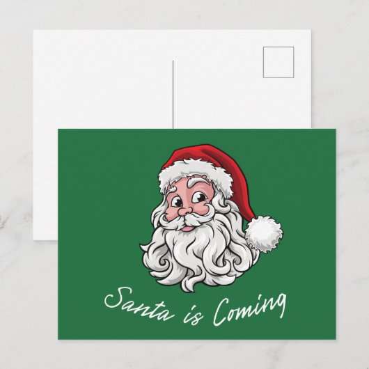 Santa kommt postkarte (Vorne/Hinten)
