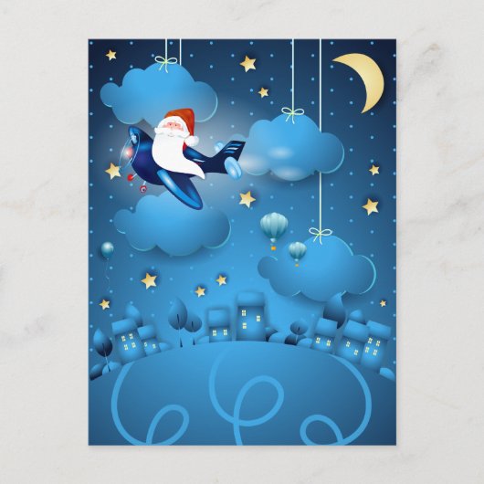 Santa kommt postkarte (Vorderseite)