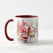 Santa kommt zu Rentierkindern Tasse (Links)