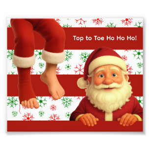 Santa Kopf & Beine Nordpol-Spaß Weihnachtsdesign Fotodruck