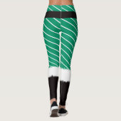 Santa Kostüme Grüne Baumwolle plüschige Leggings (Rückseite)