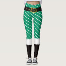 Santa Kostüme Grüne Baumwolle plüschige Leggings