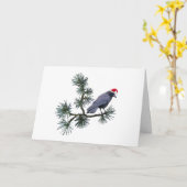 Santa Krähe Kiefer Weihnachtskarte Karte (Gelbe Blume)