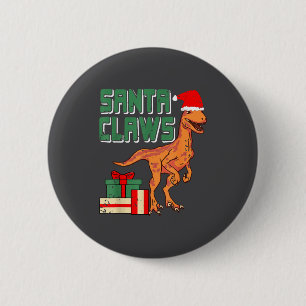 Santa Krallen Lustiger Dinosaurier Weihnachtswitz Button