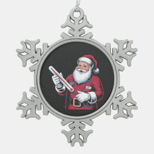 Santa-Krankenschwester Weihnachts-Krankenpflege Ge Schneeflocken Zinn-Ornament