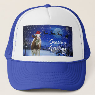 Santa Kuh Weihnachtsgrüße Truckerkappe