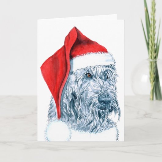 Santa Labradoodle Grußkarten Feiertagskarte (Vorderseite)