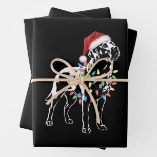 Santa Labrador Retriever Christmas Light Hund Love Geschenkpapier Set