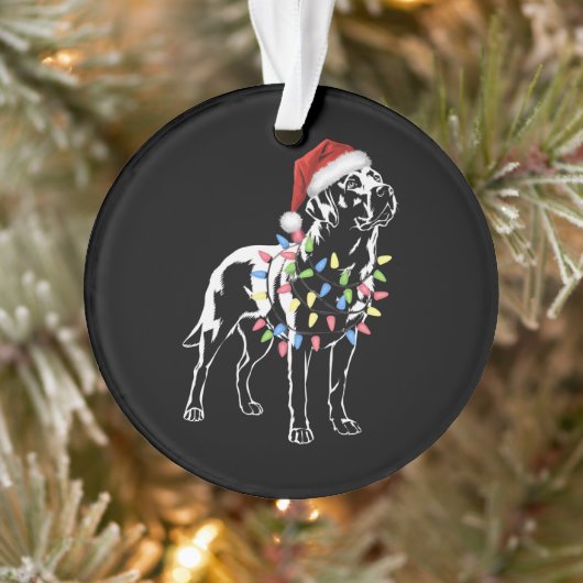 Santa Labrador Retriever Christmas Light Hund Love Ornament (Baum)