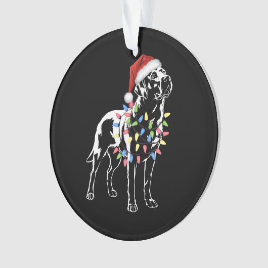 Santa Labrador Retriever Christmas Light Hund Love Ornament (Vorderseite)