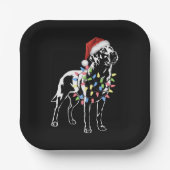 Santa Labrador Retriever Christmas Light Hund Love Pappteller (Vorderseite)