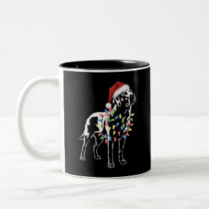 Santa Labrador Retriever Christmas Light Hund Love Zweifarbige Tasse