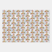 Santa Labrador Retriever Dog Weihnachtsleuchten Ge Geschenkpapier Set (Vorderseite 3)