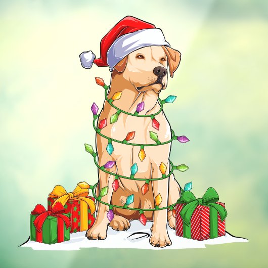 Santa Labrador Retriever Dog Wrap in Weihnachten Fensteraufkleber (Blatt 3)