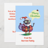 Santa Ladybug Custom Christmas Feiertagskarte (Vorne/Hinten)