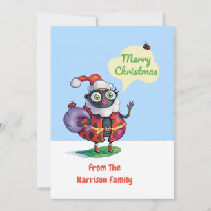 Santa Ladybug Custom Christmas Feiertagskarte