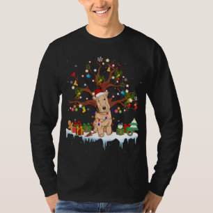 Santa Lakeland Terrier Dog Tragen Weihnachtshut T T-Shirt