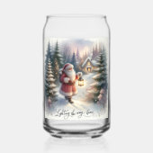 Santa Lantern Walk Winter Hütte Szene Dosenglas (Vorderseite)