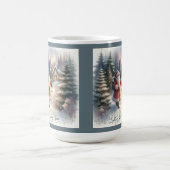 Santa Lantern Walk Winter Hütte Szene Kaffeetasse (Mittel)