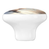 Santa Lantern Walk Winter Hütte Szene Keramikknauf (Seitenansicht)