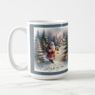 Santa-Laternenweg Winter Cottage Szene Kaffeetasse