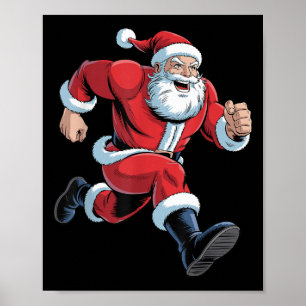 Santa läuft lustig Weihnachten Cross Country Xc La Poster