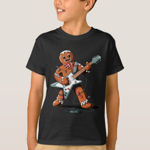 Santa Lebkuchen spielt Gitarre Lustiges Weihnachte T-Shirt