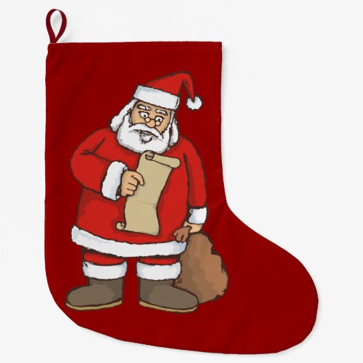 Santa Lesung Großer Weihnachtsstrumpf (Vorderseite)