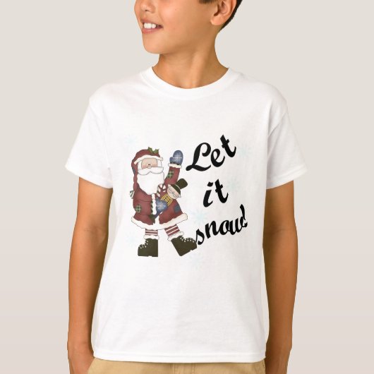 Santa Let it Schnee T - Shirt und Geschenke (Vorderseite)