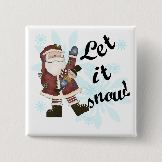 Santa Let it Schnee T - Shirt und Geschenke Button (Vorderseite)
