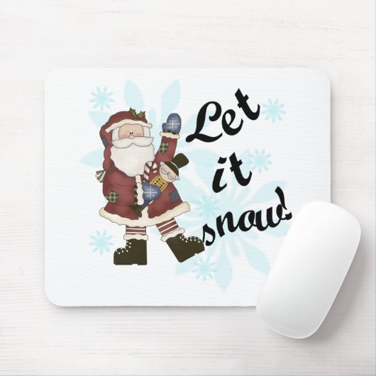 Santa Let it Schnee T - Shirt und Geschenke Mousepad (Mit Mouse)